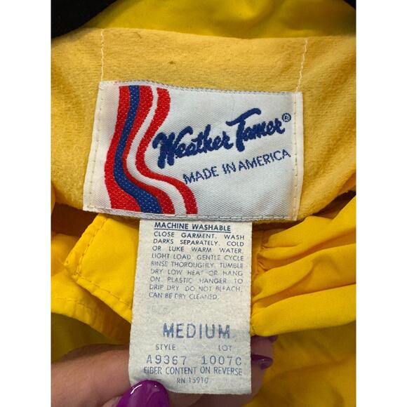 Vintage Weather Tamer Yellow Windbreaker Jacket 80's - Women's Size M - Picture 10 of 10